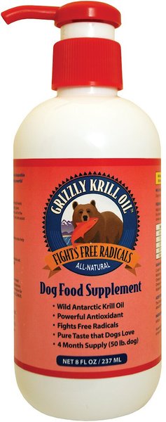 Discontinued GRIZZLY Krill Oil Dog Food Supplement 8 oz bottle Chewy