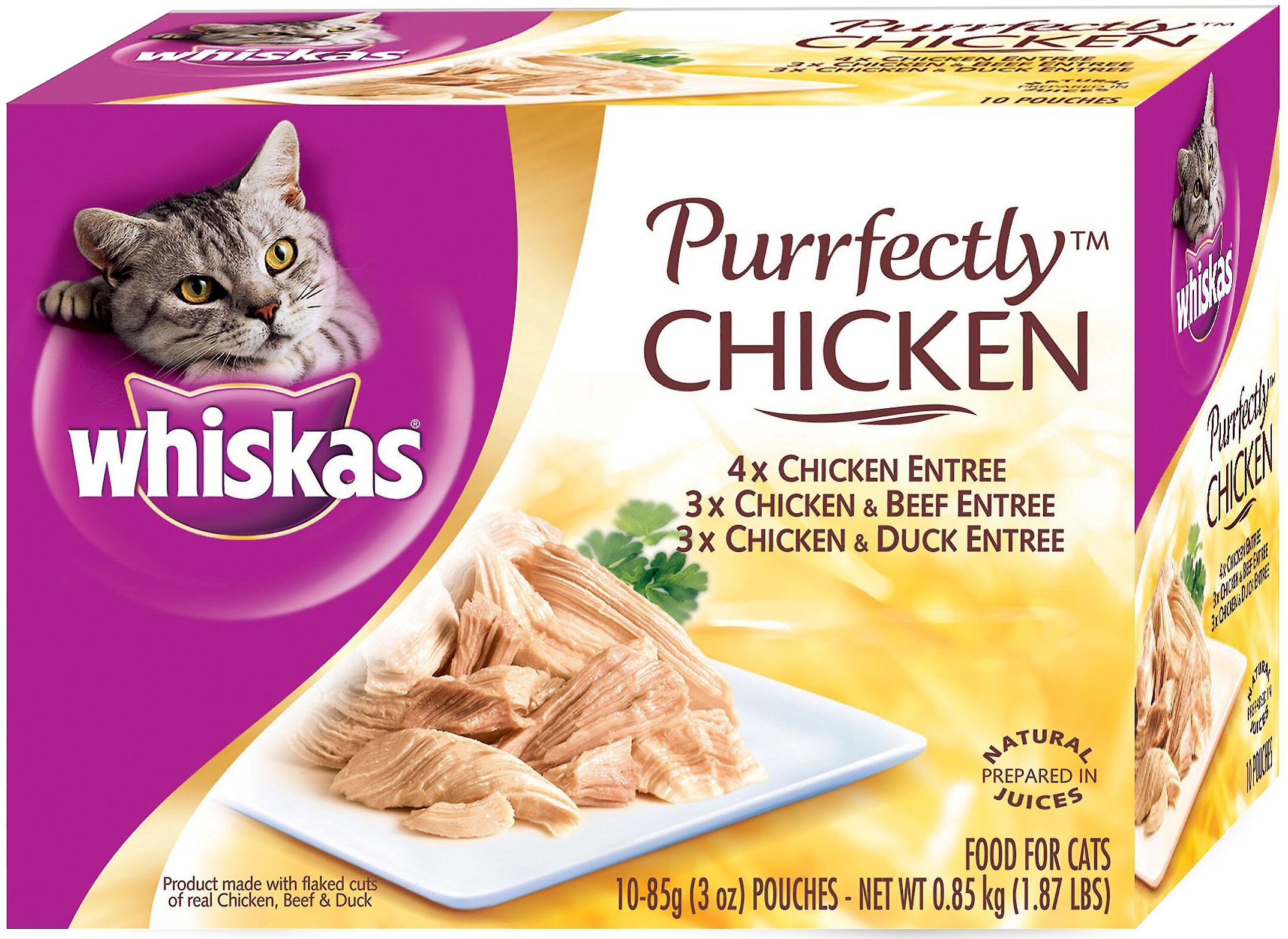 WHISKAS Purrfectly Chicken Pouches Variety Pack Cat Food Pouches