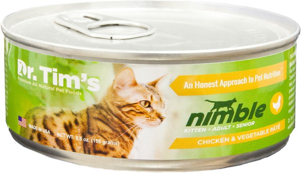 Dr. Tim's Nimble Chicken & Vegetable Pate Canned Cat Food, 5.5-oz, case of 24 slide 1 of 6