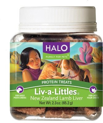 Halo Liv-a-Littles Grain-Free 100% New Zealand Lamb Liver Freeze-Dried Dog & Cat Treats, slide 1 of 1