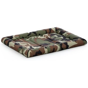 MidWest Ultra Durable Bolster Cat & Dog Bed, Green Camo, 24-inch
