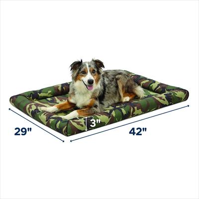 Show full view: MidWest Ultra Durable Bolster Cat & Dog Bed, Green Camo, 42-inch slide 2 of 5