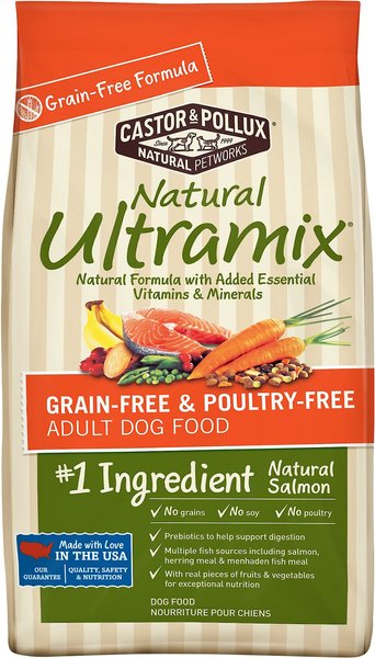 Castor & Pollux Natural Ultramix Salmon Grain-Free & Poultry-Free Adult Dry Dog Food, 25-lb bag slide 1 of 5
