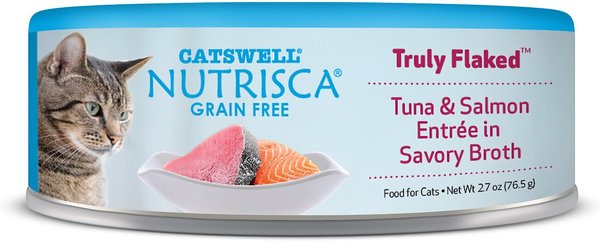 Nutrisca Grain Free Truly Flaked Tuna Salmon Entree in Savory Broth Canned Cat Food