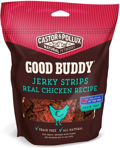 Castor & Pollux Good Buddy Jerky Strips Real Chicken Recipe Grain-Free Dog Treats, 4.5-oz bag slide 1 of 2