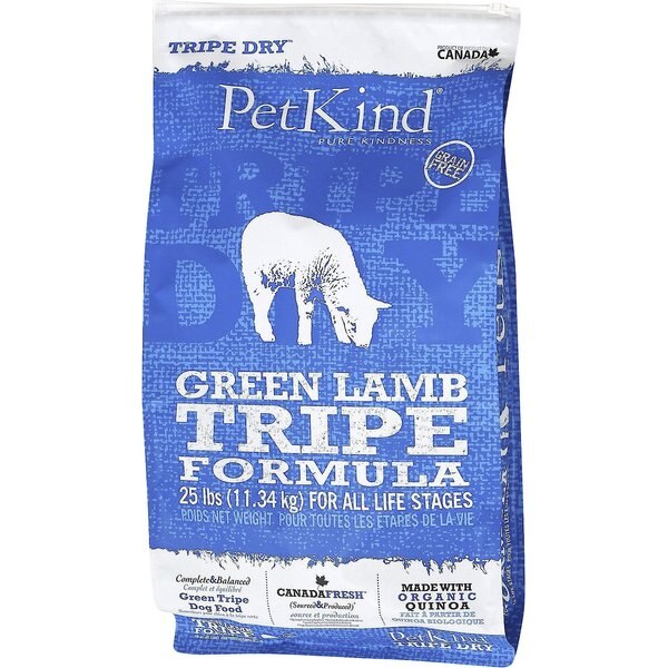 PETKIND Tripe Dry GrainFree Green Tripe & Wild Salmon Dry Dog Food, 25lb bag