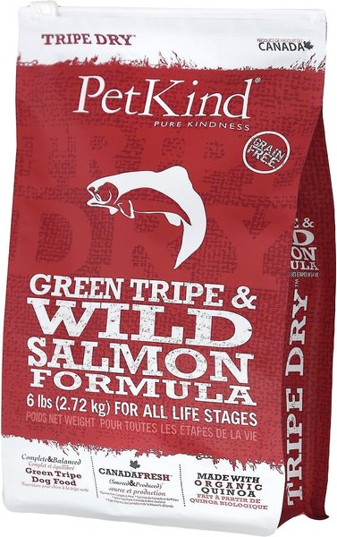 PetKind Tripe Dry Grain-Free Green Tripe & Wild Salmon Dry Dog Food, 6-lb bag slide 1 of 5