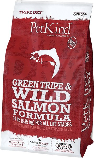 PetKind Tripe Dry Grain-Free Green Tripe & Wild Salmon Dry Dog Food, 14-lb bag slide 1 of 5