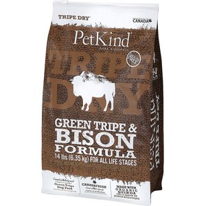 PetKind Tripe Dry Grain-Free Green Tripe & Bison Formula Dry Dog Food, 14-lb bag
