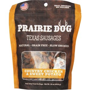 Prairie Dog Texas Sausages Country Chicken & Sweet Potato Grain-Free Dog Treats, 16-oz bag