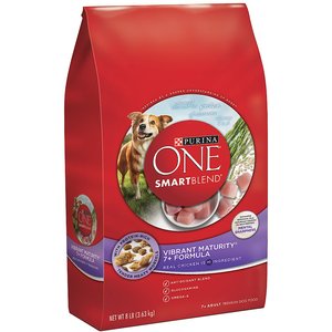 Purina ONE SmartBlend Vibrant Maturity 7+ Formula Adult Premium Dry Dog Food, 8-lb bag