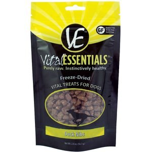Vital Essentials Duck Nibs Freeze-Dried Raw Dog Treats, 2-oz bag