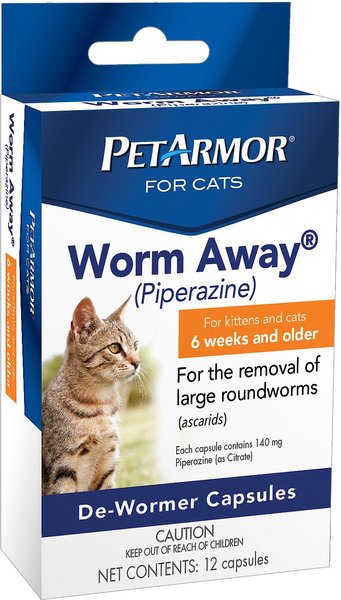 Discontinued PETARMOR Worm Away De Wormer Capsules for Kittens Cats 6 weeks older 12 count Chewy