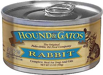 HOUND GATOS 98 Rabbit Grain Free Canned Cat Food 5.5 oz case