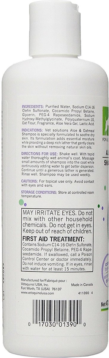 Vet one aloe 2025 and oatmeal shampoo