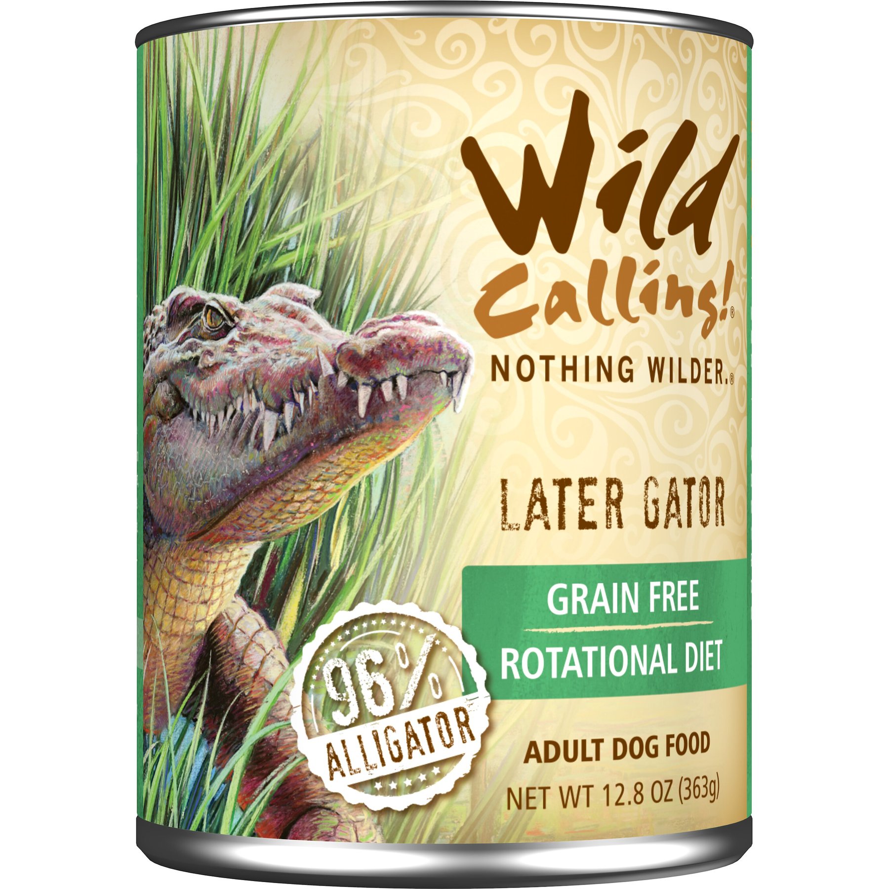 Alligator canned dog discount food