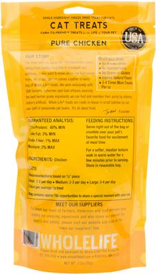 Show full view: Whole Life Just One Ingredient Pure Chicken Breast Freeze-Dried Cat Treats, 3.3-oz bag slide 3 of 13