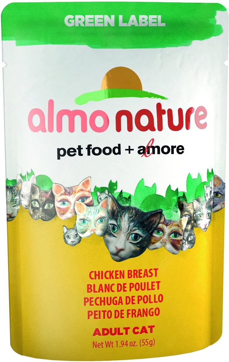 Discontinued ALMO NATURE Green Label Chicken Breast Adult Grain Free Cat Food Pouches 1.94 oz case of 24 Chewy