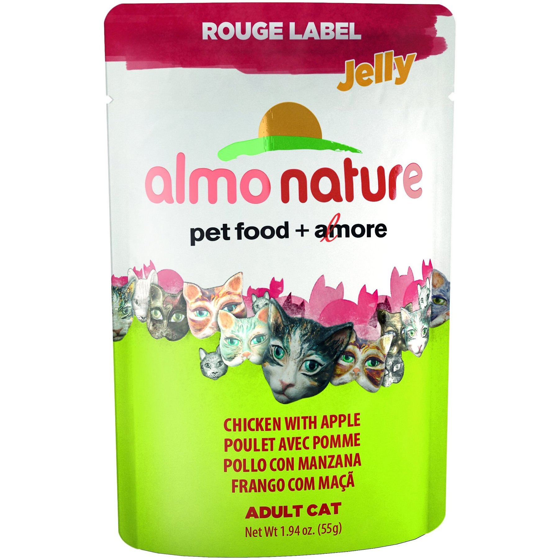 Discontinued ALMO NATURE Rouge Label Jelly Chicken with Apple Cat Food Pouches 1.94 oz case of 24 Chewy