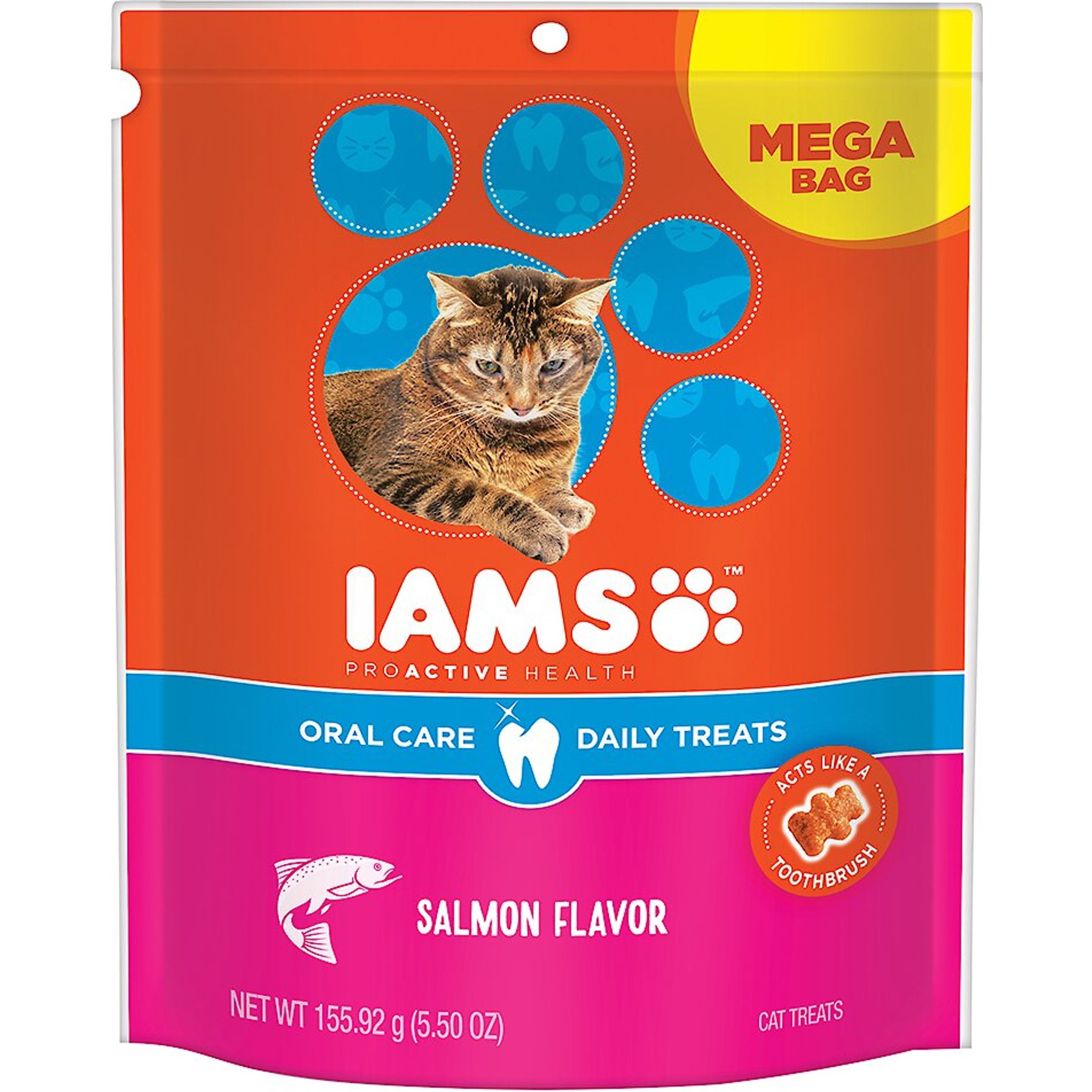 Iams ProActive Health Oral Care Salmon Flavor Daily Cat Treats