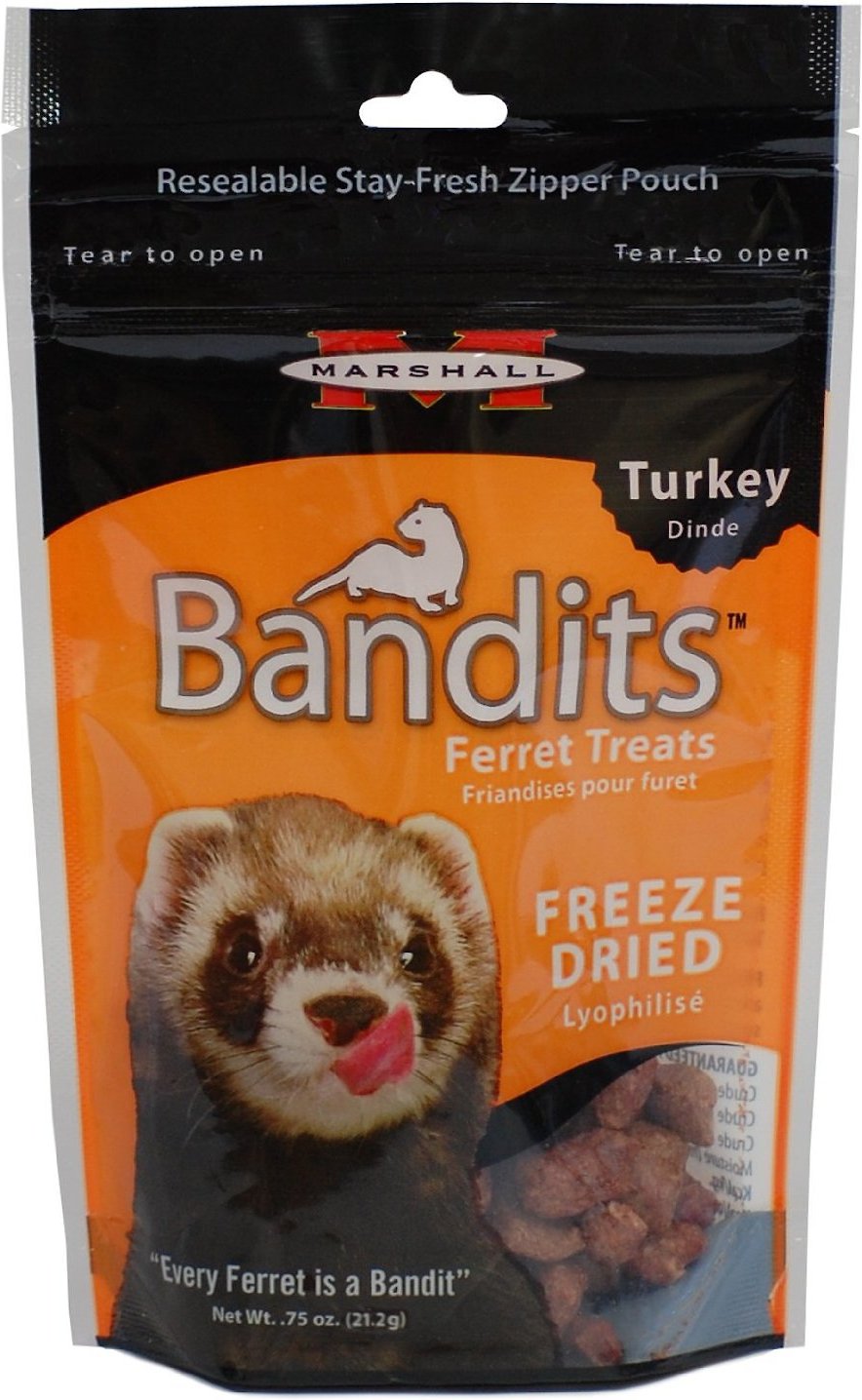 MARSHALL Bandits Freeze Dried Turkey Flavor Ferret Treats .75 oz