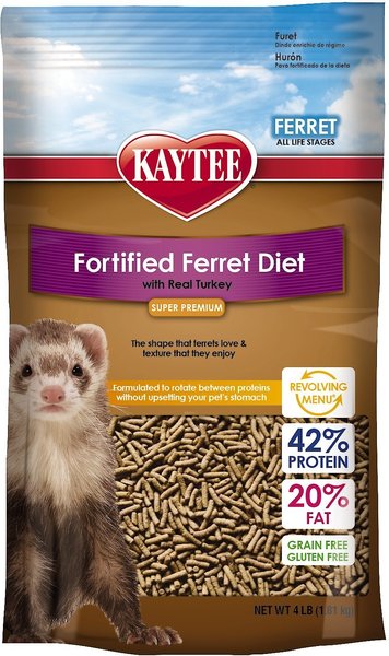 Kaytee Fortified Diet with Real Turkey Ferret Food, 4-lb bag slide 1 of 6
