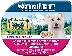 Natural Balance Delectable Delights Fish 'N Chicks Grain-Free Wet Dog Food, 2.75-oz, case of 24