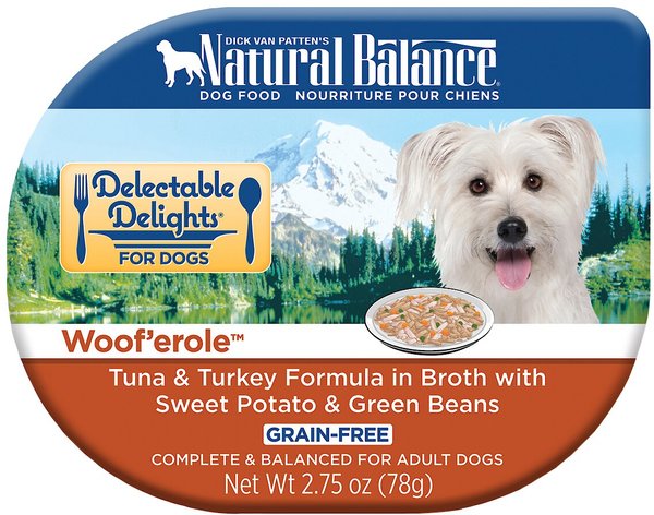 Natural Balance Delectable Delights Woof'erole Grain-Free Wet Dog Food, 2.75-oz, case of 24 slide 1 of 5