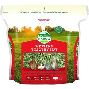 Oxbow Animal Health Western Timothy Hay  All Natural Hay for Rabbits, Guinea Pigs, Chinchillas, Hamsters & Gerbils, 40-oz.