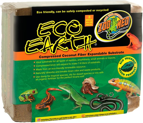 Zoo Med Eco Earth Compressed Coconut Fiber Expandable Reptile Substrate, 3 count slide 1 of 6