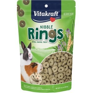 Vitakraft Crunchy Alfalfa Nibble Rings Rabbit, Guinea Pig, Hamster & Small Animal Treat, 10.6-0z bag