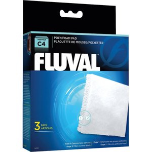 Fluval C4 Poly/Foam Pad Filter Media, 3 count