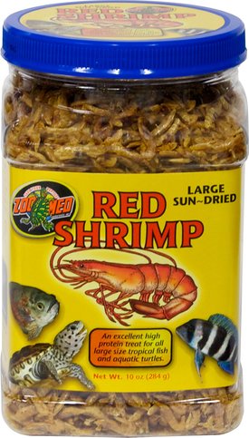 ZOO MED Large Sun-Dried Red Shrimp Turtle Treats, 2.5-oz jar