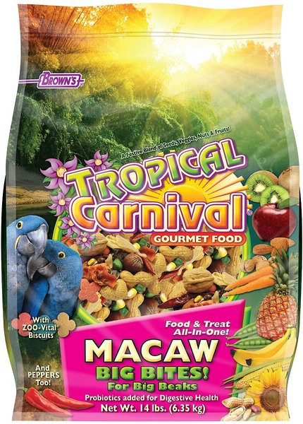 Brown's Tropical Carnival Big Bites with ZOO-Vital Biscuits Macaw Food, 14-lb bag slide 1 of 5
