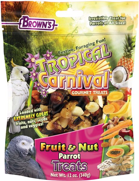 Brown's Tropical Carnival Fruit & Nut Parrot Bird Treats, 12-oz bag slide 1 of 5