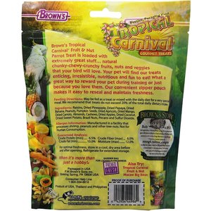 Brown's Tropical Carnival Fruit & Nut Parrot Bird Treats, 12-oz bag