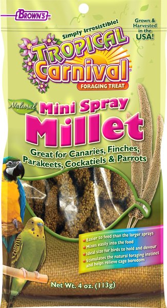 Brown's Tropical Carnival Mini Spray Millet Bird Food, 4-oz bag slide 1 of 4