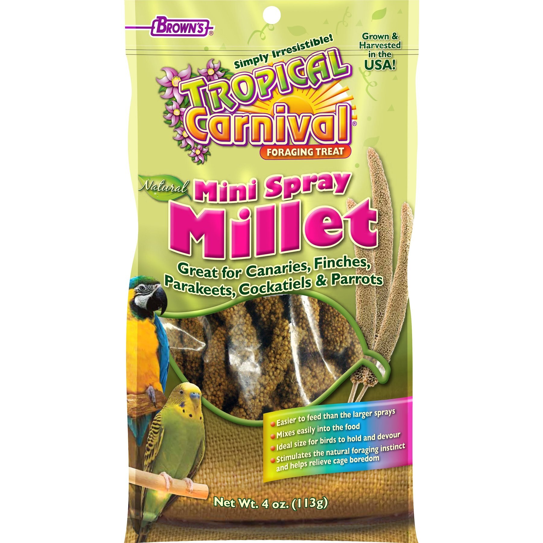 Brown's Tropical Carnival Mini Spray Millet Bird Food
