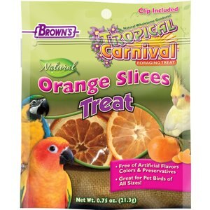 Brown's Tropical Carnival Natural Orange Slices Bird Treats, 0.7-oz bag