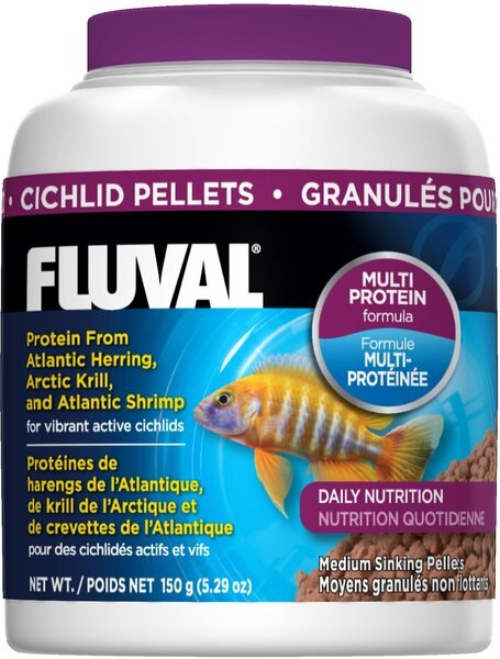 Fluval Multi Protein Formula Cichlid Pellets Fish Food, 5.29-oz jar slide 1 of 4