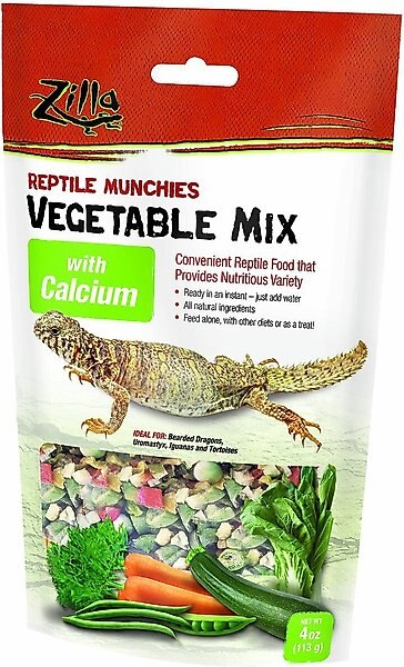 Zilla Reptile Munchies Vegetable Mix with Calcium Lizard Food, 4-oz bag slide 1 of 2