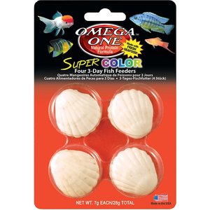 Omega One Super Color 3-Day Vacation Feeder Block Fish Food, 4 count