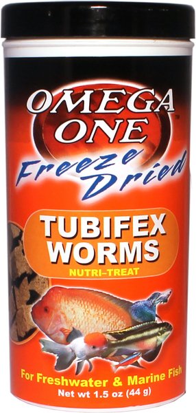 Omega One Freeze-Dried Tubifex Worms Freshwater & Marine Fish Treat, 1.5-oz jar slide 1 of 1