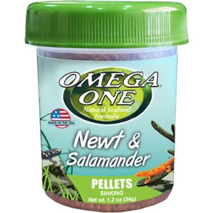 Omega One Newt & Salamander Sinking Pellets Food, 1.2-oz jar