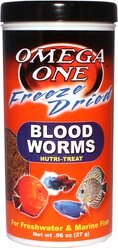 Omega One Freeze-Dried Blood Worms Freshwater & Marine Fish Treat, .96-oz jar