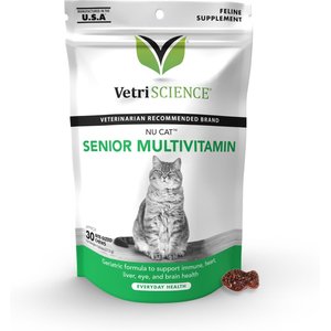 VetriScience Nu Cat Senior Soft Chews Multivitamin for Cats, 30 count