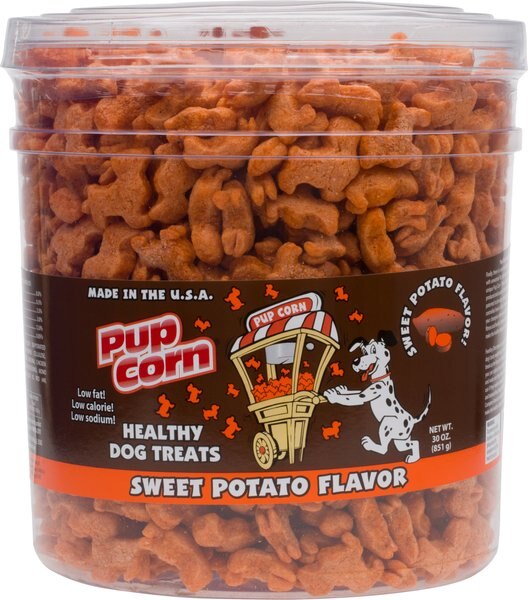 Discontinued PUPCORN Sweet Potato Flavor Dog Treats, 30oz tub