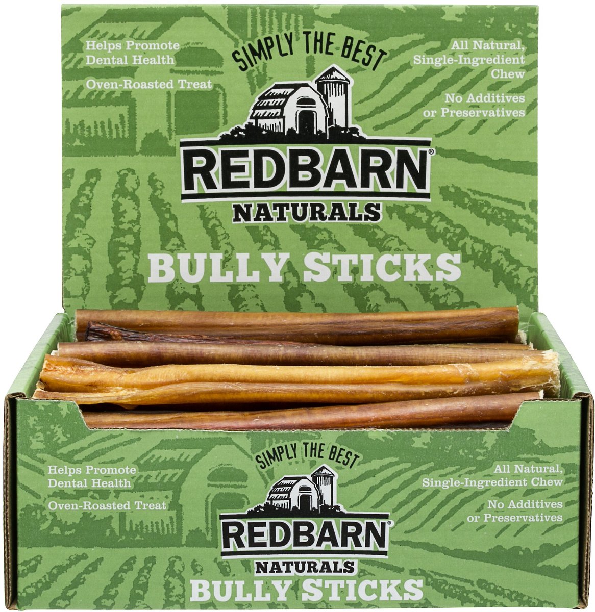 REDBARN Naturals Bully Stick 9" Dog Treat, case of 50