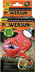 Zoo Med PowerSun UV Self-Ballasted Mercury Vapor UVB Reptile Terrarium Lamp, 100-Watt