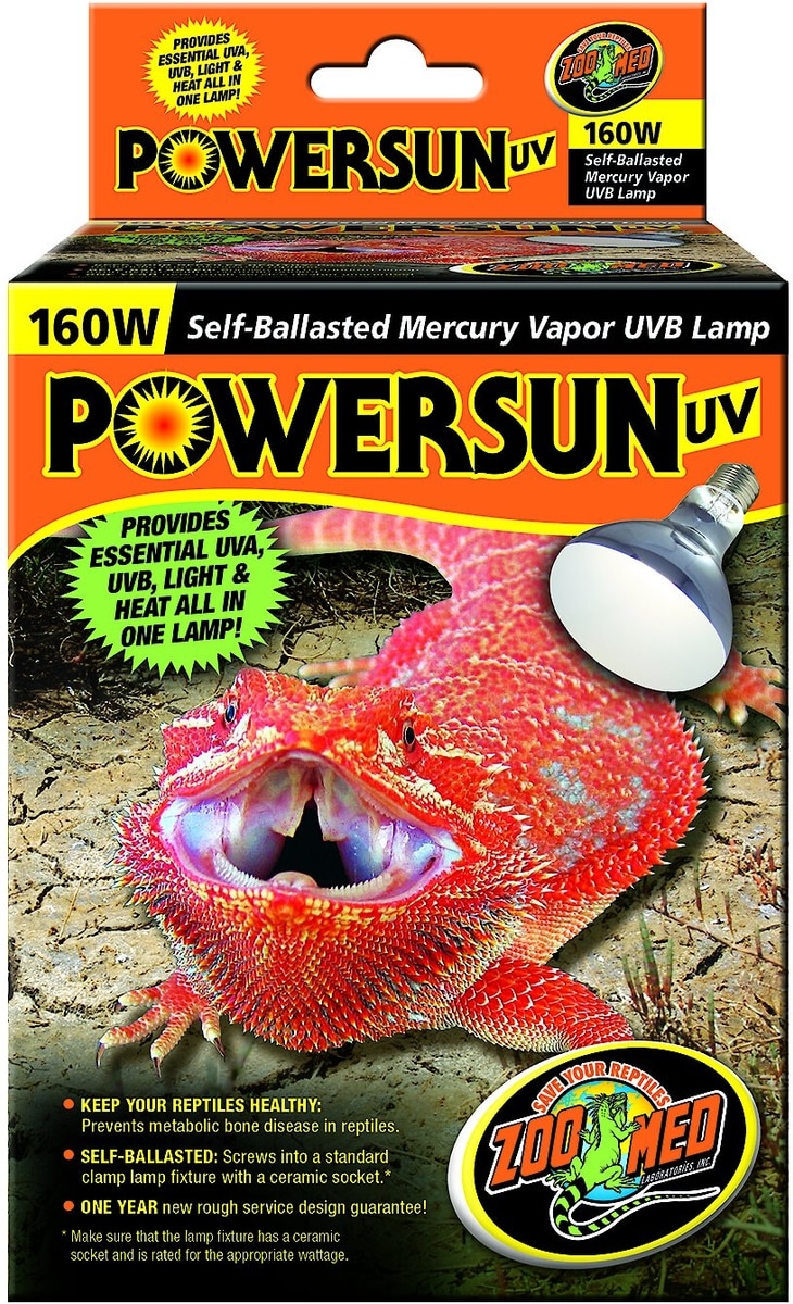 UVランプ Powersun UV 160W ZOO MED PowerSun UV Self-Ballasted Mercury Vapor UVB Reptile